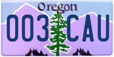 OR license plate 003CAU