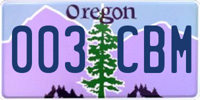 OR license plate 003CBM
