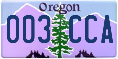 OR license plate 003CCA