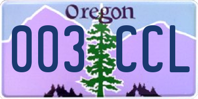 OR license plate 003CCL