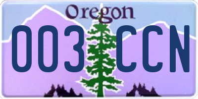 OR license plate 003CCN