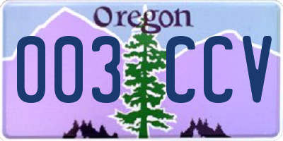 OR license plate 003CCV