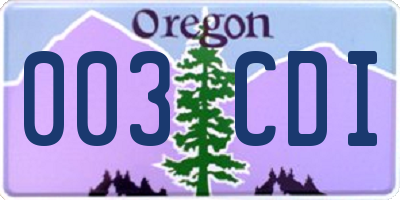 OR license plate 003CDI