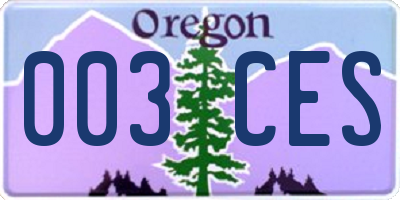 OR license plate 003CES