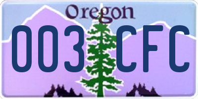 OR license plate 003CFC