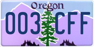 OR license plate 003CFF