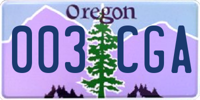OR license plate 003CGA