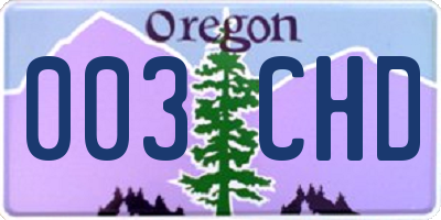 OR license plate 003CHD