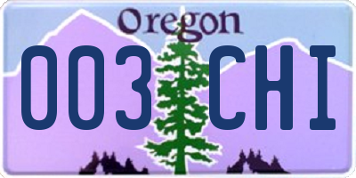 OR license plate 003CHI