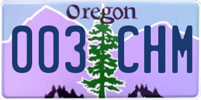 OR license plate 003CHM