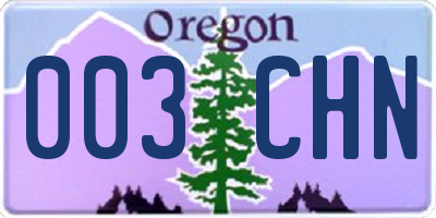 OR license plate 003CHN