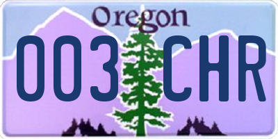 OR license plate 003CHR