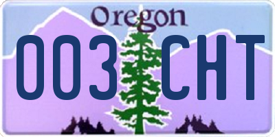 OR license plate 003CHT