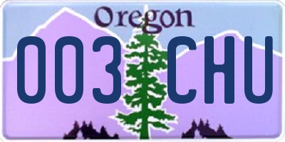 OR license plate 003CHU