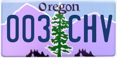 OR license plate 003CHV