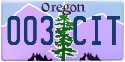 OR license plate 003CIT