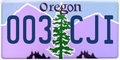 OR license plate 003CJI
