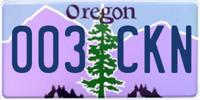 OR license plate 003CKN