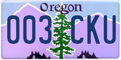 OR license plate 003CKU