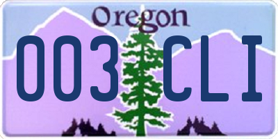 OR license plate 003CLI