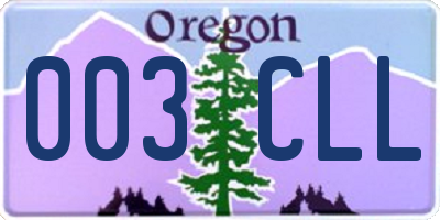 OR license plate 003CLL