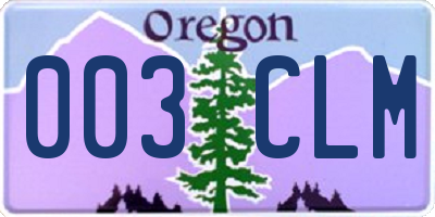 OR license plate 003CLM