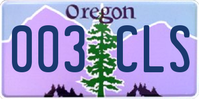 OR license plate 003CLS
