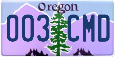OR license plate 003CMD