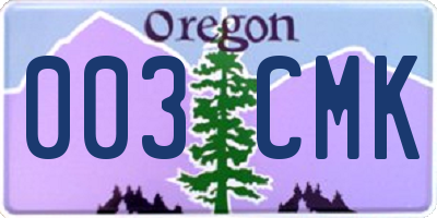 OR license plate 003CMK