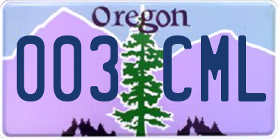 OR license plate 003CML