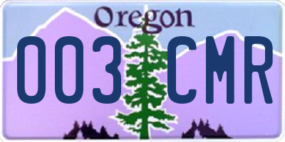 OR license plate 003CMR