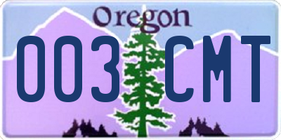 OR license plate 003CMT