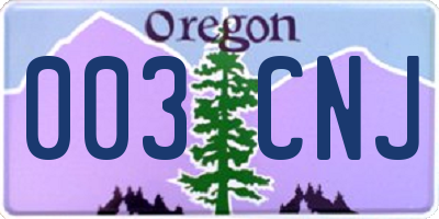 OR license plate 003CNJ