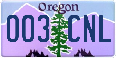 OR license plate 003CNL