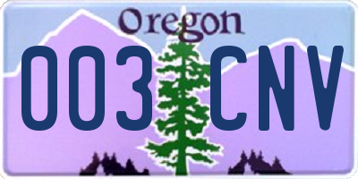 OR license plate 003CNV