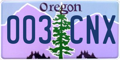 OR license plate 003CNX