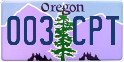 OR license plate 003CPT