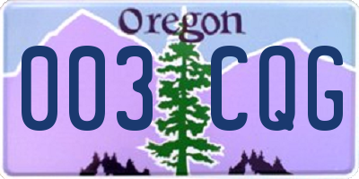 OR license plate 003CQG