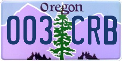 OR license plate 003CRB