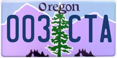 OR license plate 003CTA
