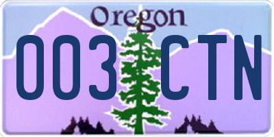 OR license plate 003CTN