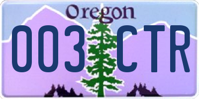 OR license plate 003CTR