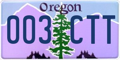 OR license plate 003CTT