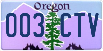 OR license plate 003CTV