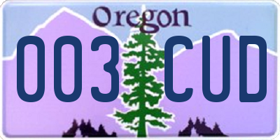 OR license plate 003CUD