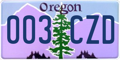 OR license plate 003CZD