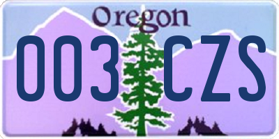 OR license plate 003CZS