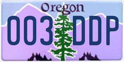 OR license plate 003DDP