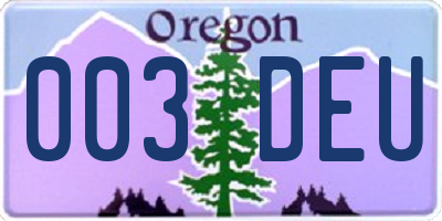 OR license plate 003DEU