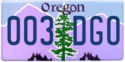 OR license plate 003DGO